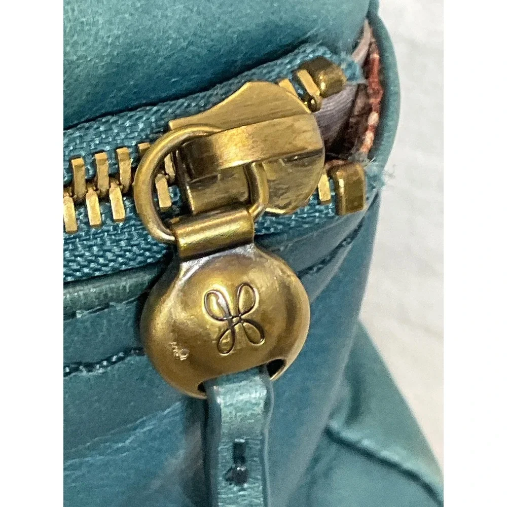 Vintage Hobo Leather Crossbody Shoulder Bag‎ Purse Blue Boho Hippie Y2K Casual